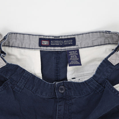 Faded Glory Navy Blue Cargo Shorts for Men Size 36 Cotton 11 Inch Inseam