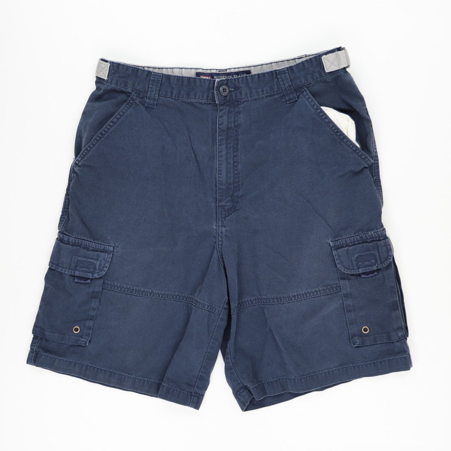 Faded Glory Navy Blue Cargo Shorts for Men Size 36 Cotton 11 Inch Inseam