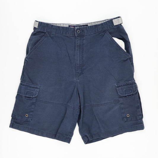Faded Glory Navy Blue Cargo Shorts for Men Size 36 Cotton 11 Inch Inseam