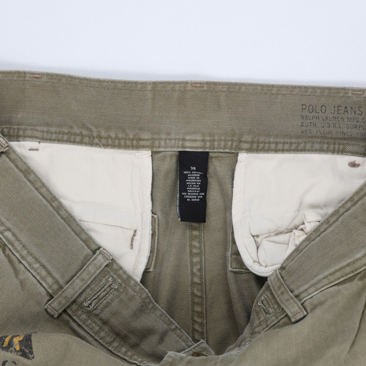 Ralph Lauren Cargo Shorts Olive Green Size 36 100 Percent Cotton Mens