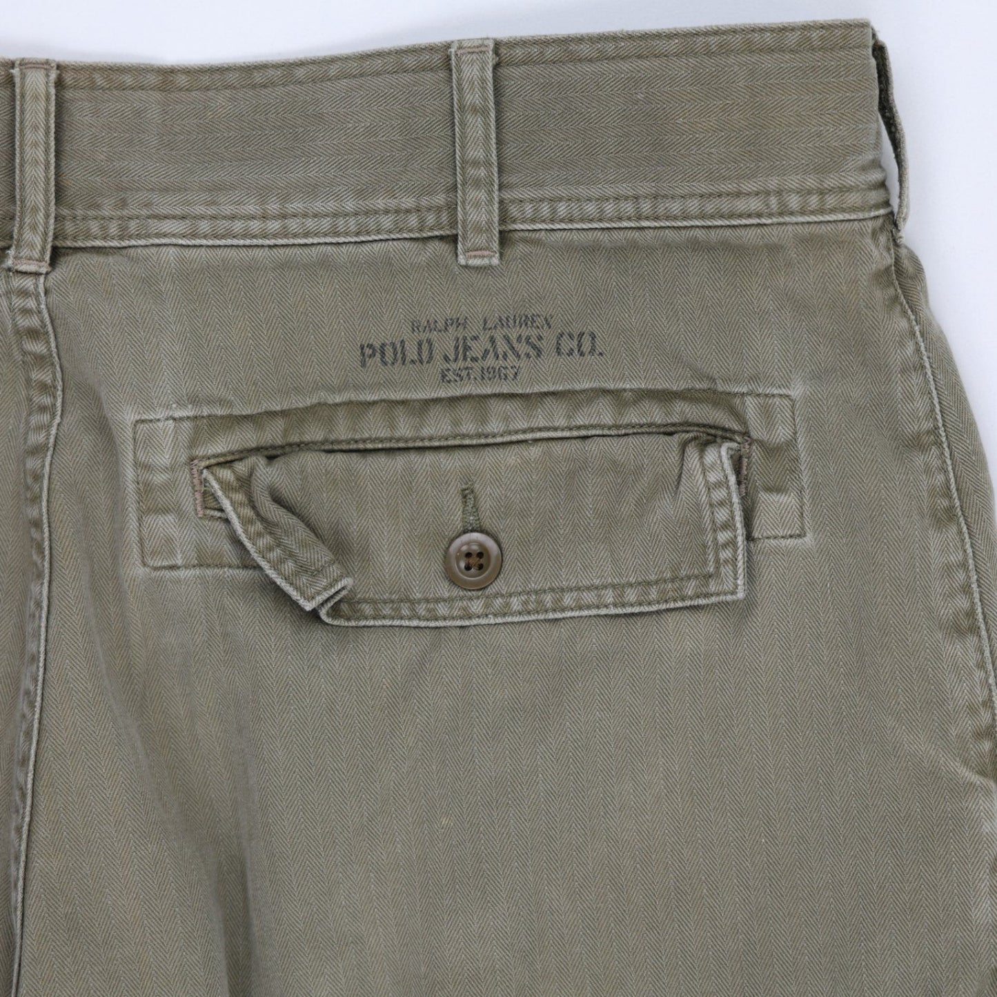 Ralph Lauren Cargo Shorts Olive Green Size 36 100 Percent Cotton Mens