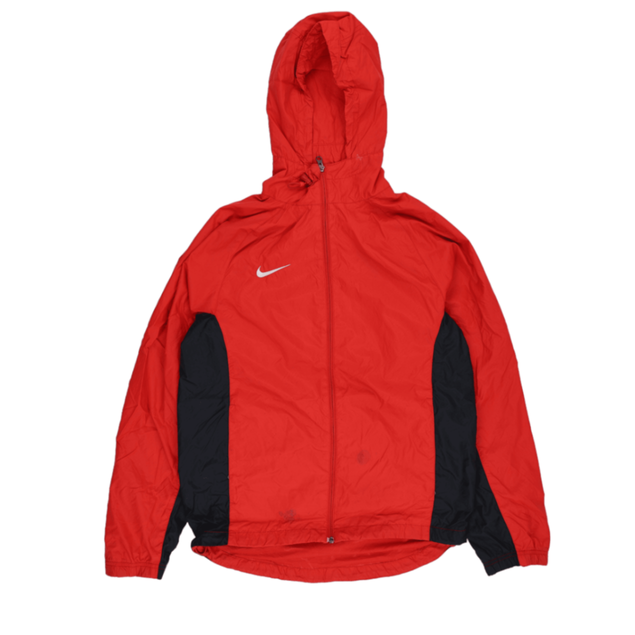 Nike Dri-FIT Hooded Jacket Red Black Mens Size P Polyester