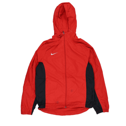 Nike Dri-FIT Hooded Jacket Red Black Mens Size P Polyester