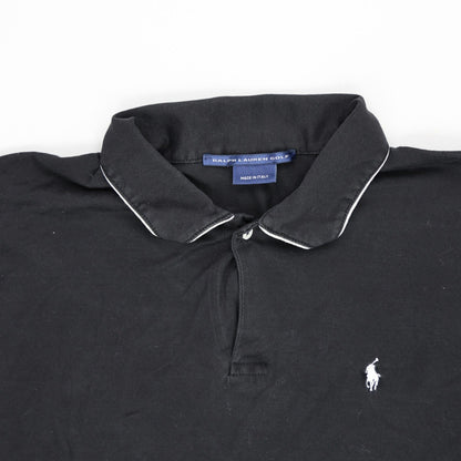 Ralph Lauren Golf Black Long Sleeve Polo Shirt Large Cotton Smart Casual