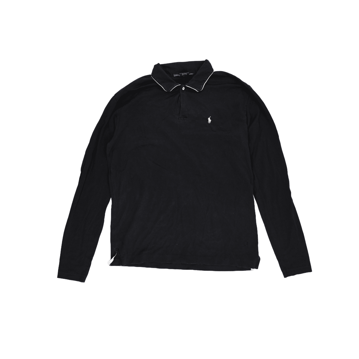 Ralph Lauren Golf Black Long Sleeve Polo Shirt Large Cotton Smart Casual