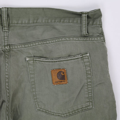 Carhartt Relaxed Fit Green Cotton Jeans 34W x 32L Men's Trousers