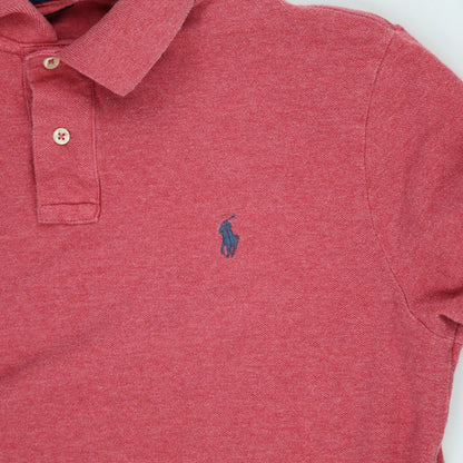 Ralph Lauren Men's Red Long Sleeve Polo Shirt Size L 100 Percent Cotton