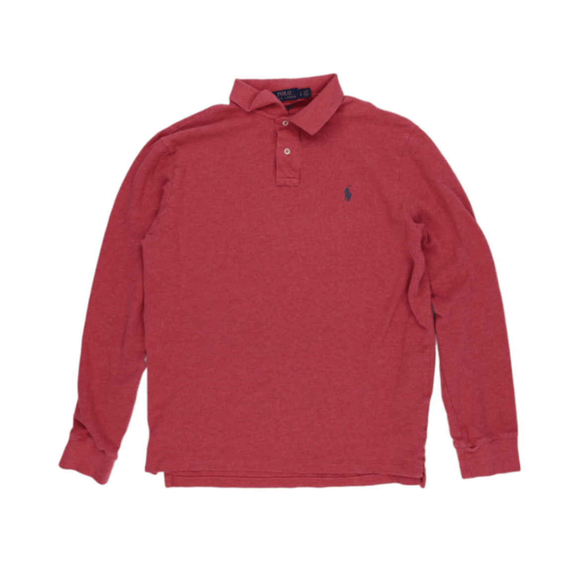 Ralph Lauren Men's Red Long Sleeve Polo Shirt Size L 100 Percent Cotton