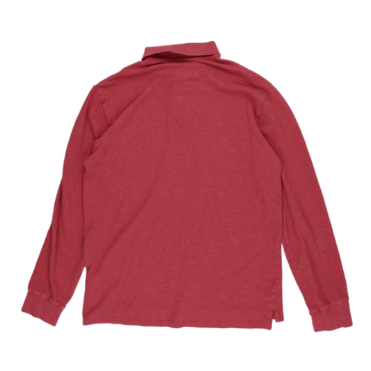 Ralph Lauren Men's Red Long Sleeve Polo Shirt Size L 100 Percent Cotton