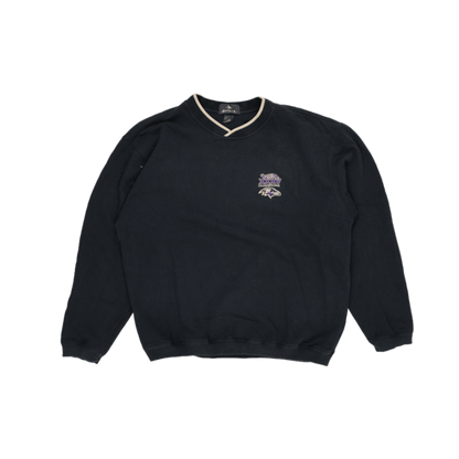 Antigua Baltimore Ravens Super Bowl XXXV Champions Vintage Pullover Sweatshirt Navy Large 60 Cotton 40 Polyester