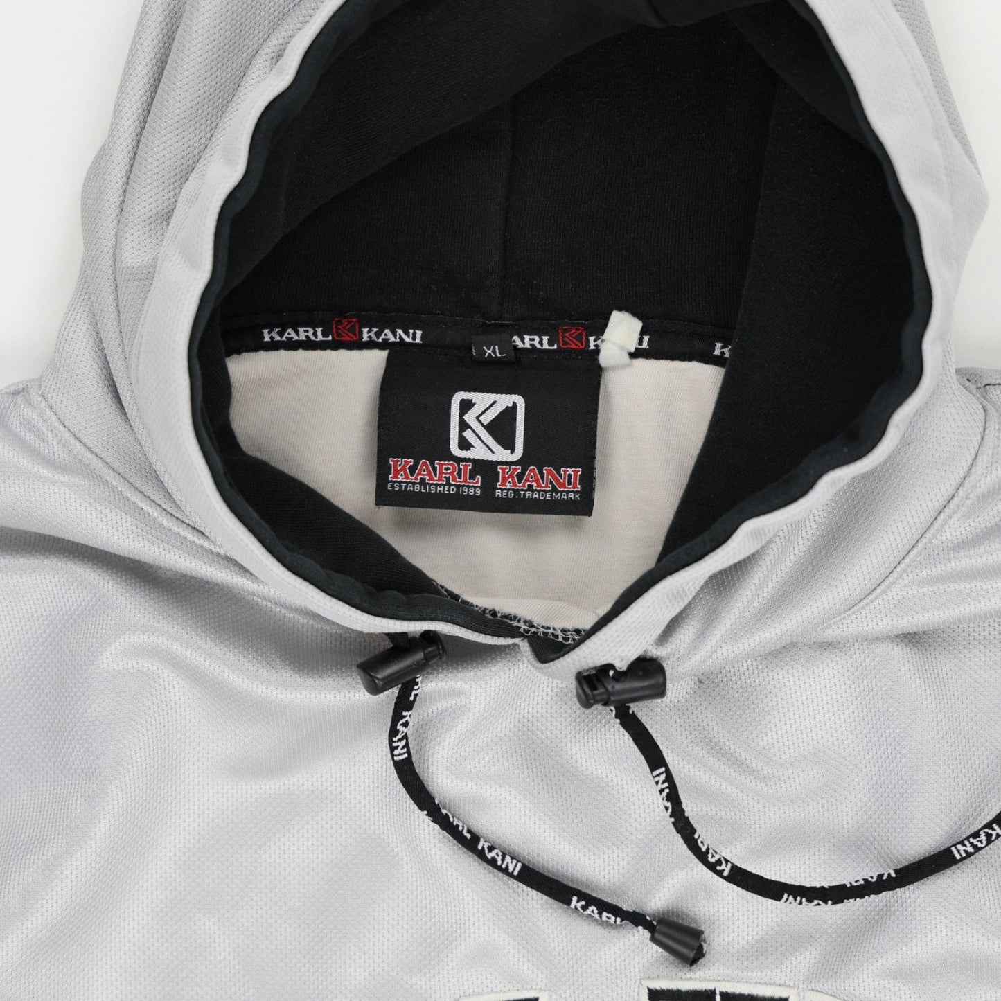 Karl Kani XL Grey Ombre Hoodie Polyester Blend Unisex Sports Streetwear Hooded Sweatshirt