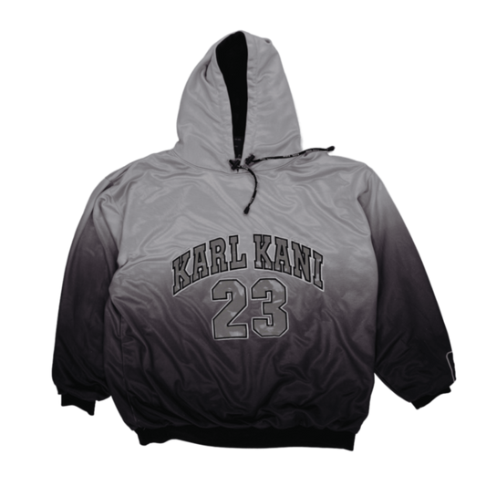 Karl Kani XL Grey Ombre Hoodie Polyester Blend Unisex Sports Streetwear Hooded Sweatshirt