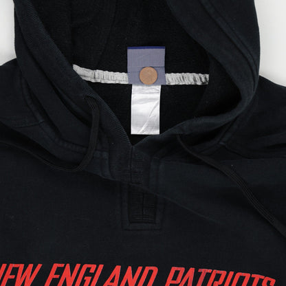 Reebok Vintage Black Pullover Hoodie Men Size L Cotton Blend Hooded New England Patriots Football