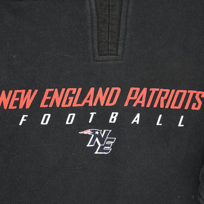 Reebok Vintage Black Pullover Hoodie Men Size L Cotton Blend Hooded New England Patriots Football