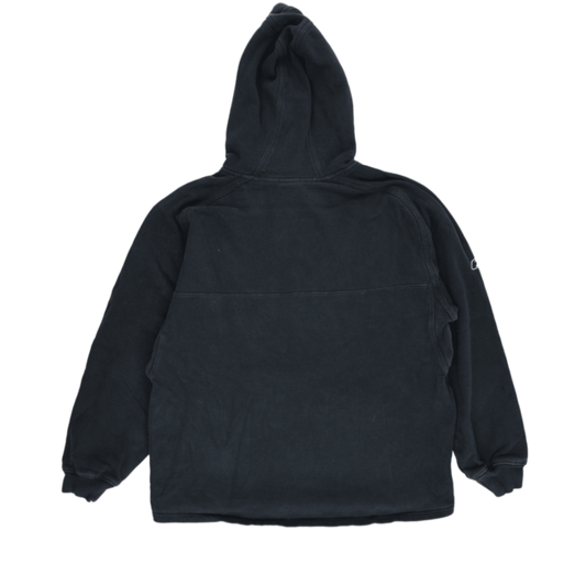 Reebok Vintage Black Pullover Hoodie Men Size L Cotton Blend Hooded New England Patriots Football
