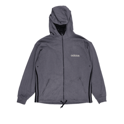 adidas Vintage Grey Full Zip Hoodie Size D4 F168 Large Polyester Blend