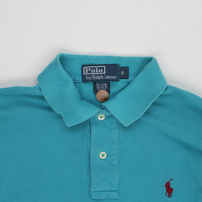 Ralph Lauren Classic Polo Long Sleeve Shirt Teal Small Cotton