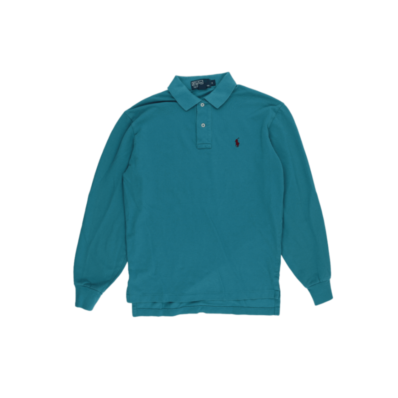 Ralph Lauren Classic Polo Long Sleeve Shirt Teal Small Cotton