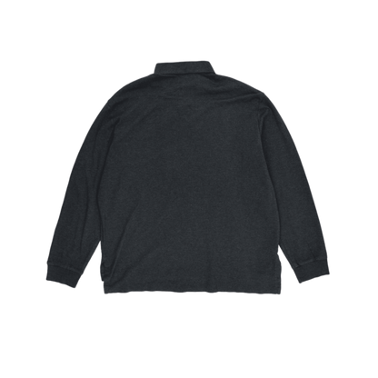 Ralph Lauren Long Sleeve Polo Shirt Charcoal Grey Large Pima Cotton Smart Casual