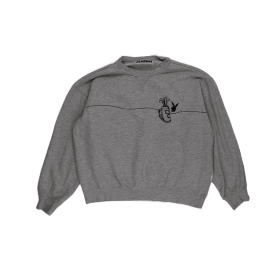 Playboy by Pacsun Vintage Grey Pullover Knit Sweatshirt Unisex Medium Cotton Blend Crew Neck