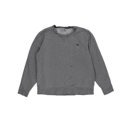 Lacoste Grey Crew Neck Sweatshirt for Men Size XL Cotton Blend
