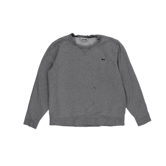 Lacoste Grey Crew Neck Sweatshirt for Men Size XL Cotton Blend