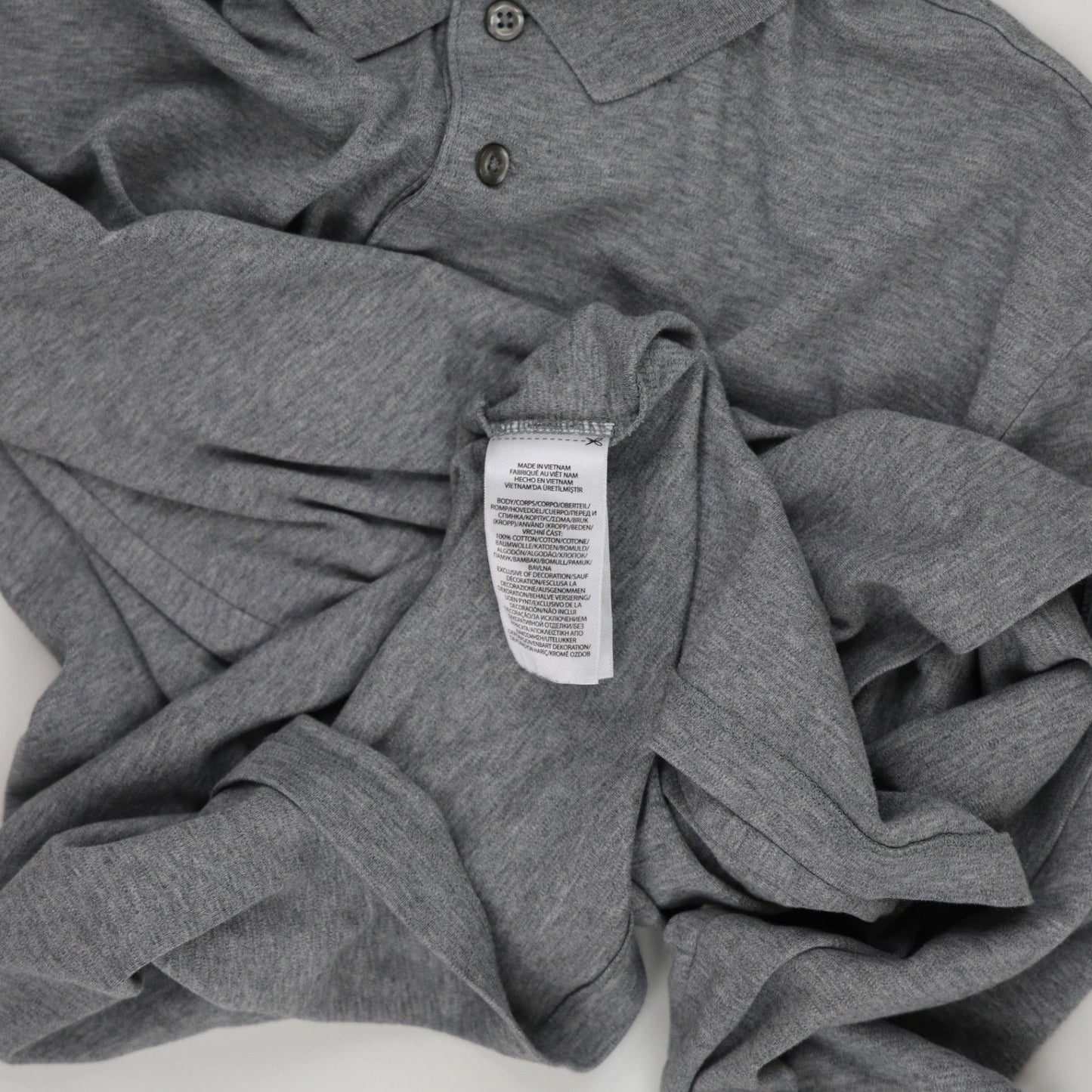 Ralph Lauren Long Sleeve Polo Shirt Grey Large 100 Cotton Mens