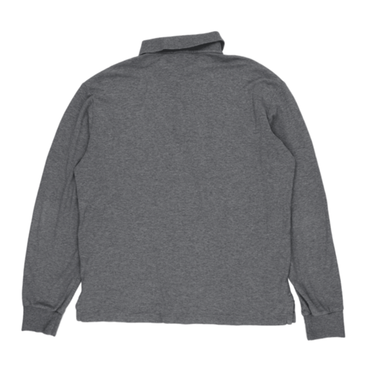 Ralph Lauren Long Sleeve Polo Shirt Grey Large 100 Cotton Mens