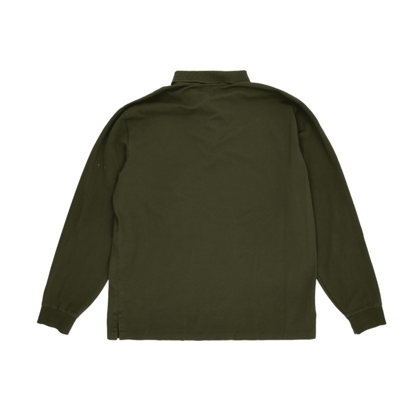 Ralph Lauren Olive Green Long Sleeve Polo Shirt XL Stretch Mesh Cotton