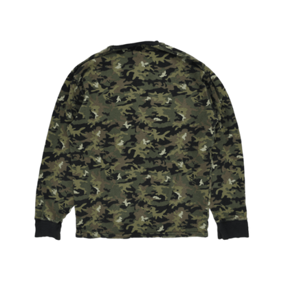Polo Ralph Lauren Army Green Black Camouflage Crew Neck Long Sleeve Sweatshirt XL 100 Percent Cotton
