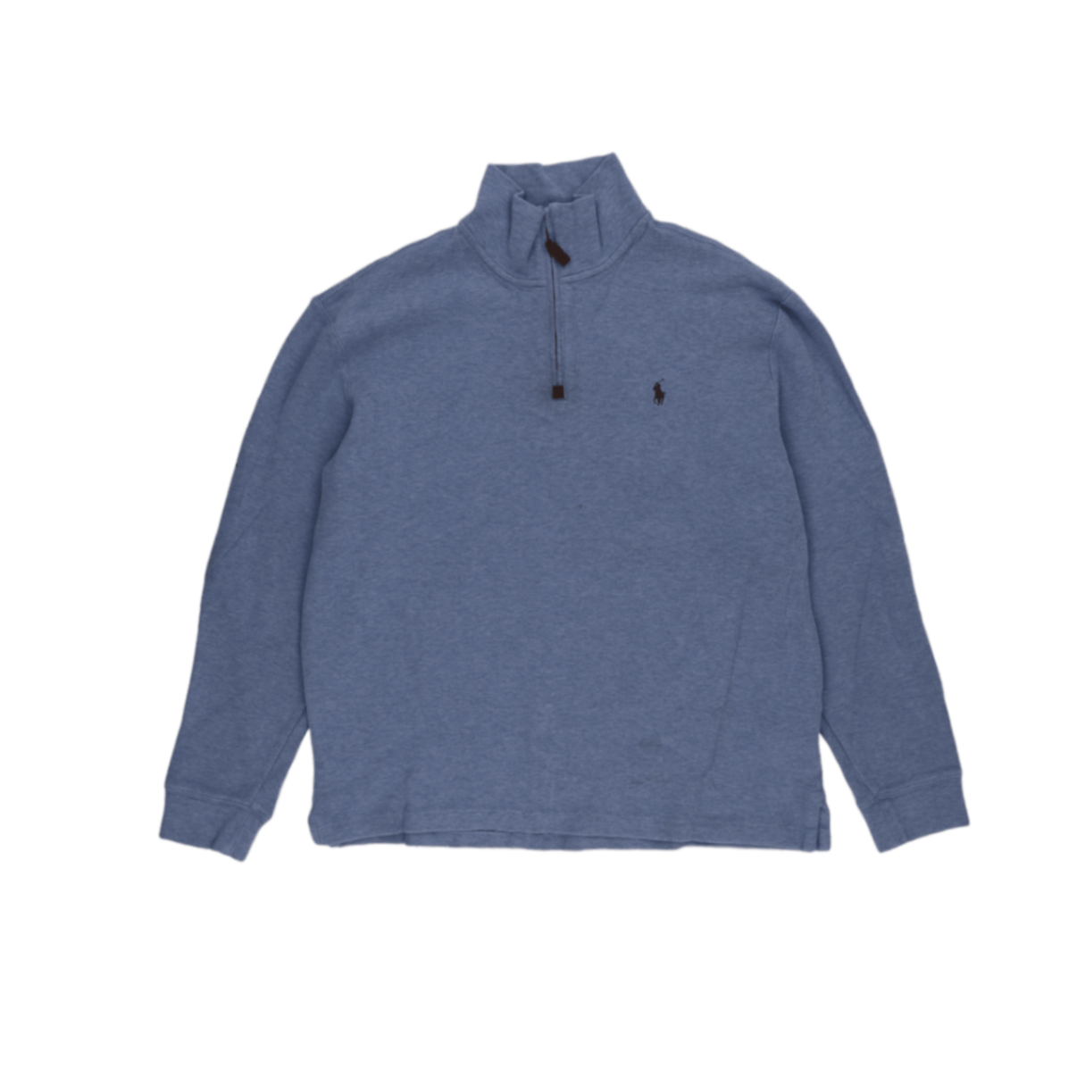 Polo Ralph Lauren Men's 1/4 Zip Sweatshirt Blue Large Cotton Blend