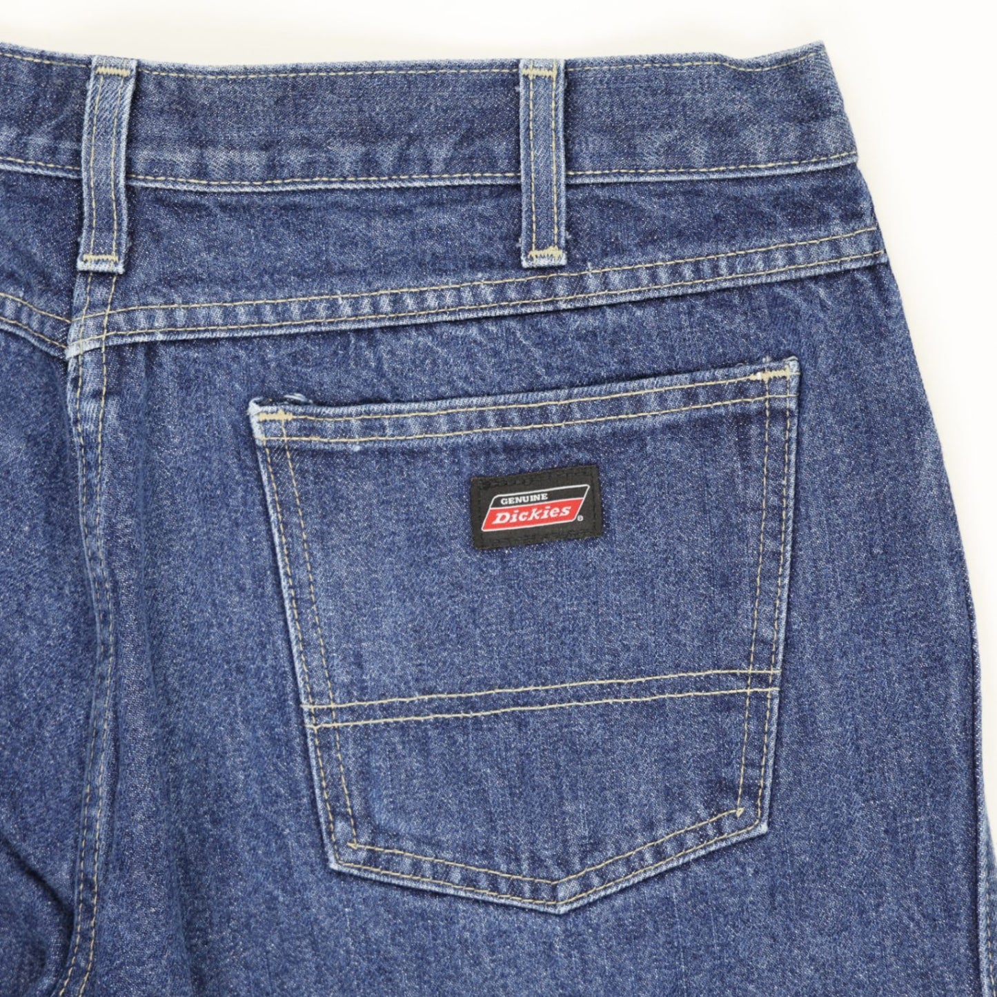 Dickies Relaxed Fit Denim Carpenter Shorts Blue 32 Inch Waist 10 Inch Inseam 100 Percent Cotton