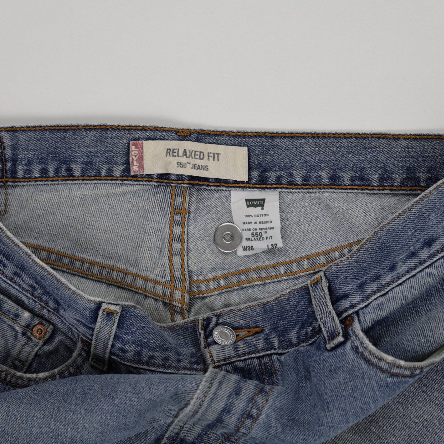 Levi's 550 Relaxed Fit Men's Vintage Jeans Blue W36 L32 100% Cotton