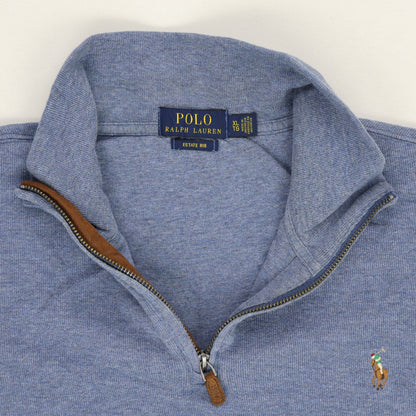 Polo Ralph Lauren Estate Rib Quarter Zip Sweatshirt Blue XL Cotton Blend