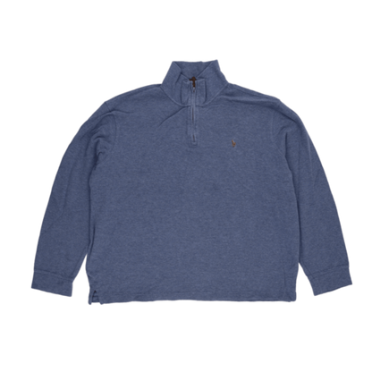 Polo Ralph Lauren Estate Rib Quarter Zip Sweatshirt Blue XL Cotton Blend