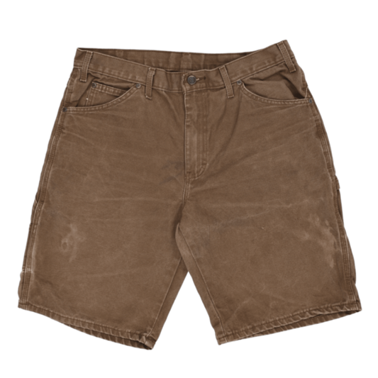 Dickies Brown Carpenter Work Shorts 36W 11 Inch Inseam Cotton Vintage