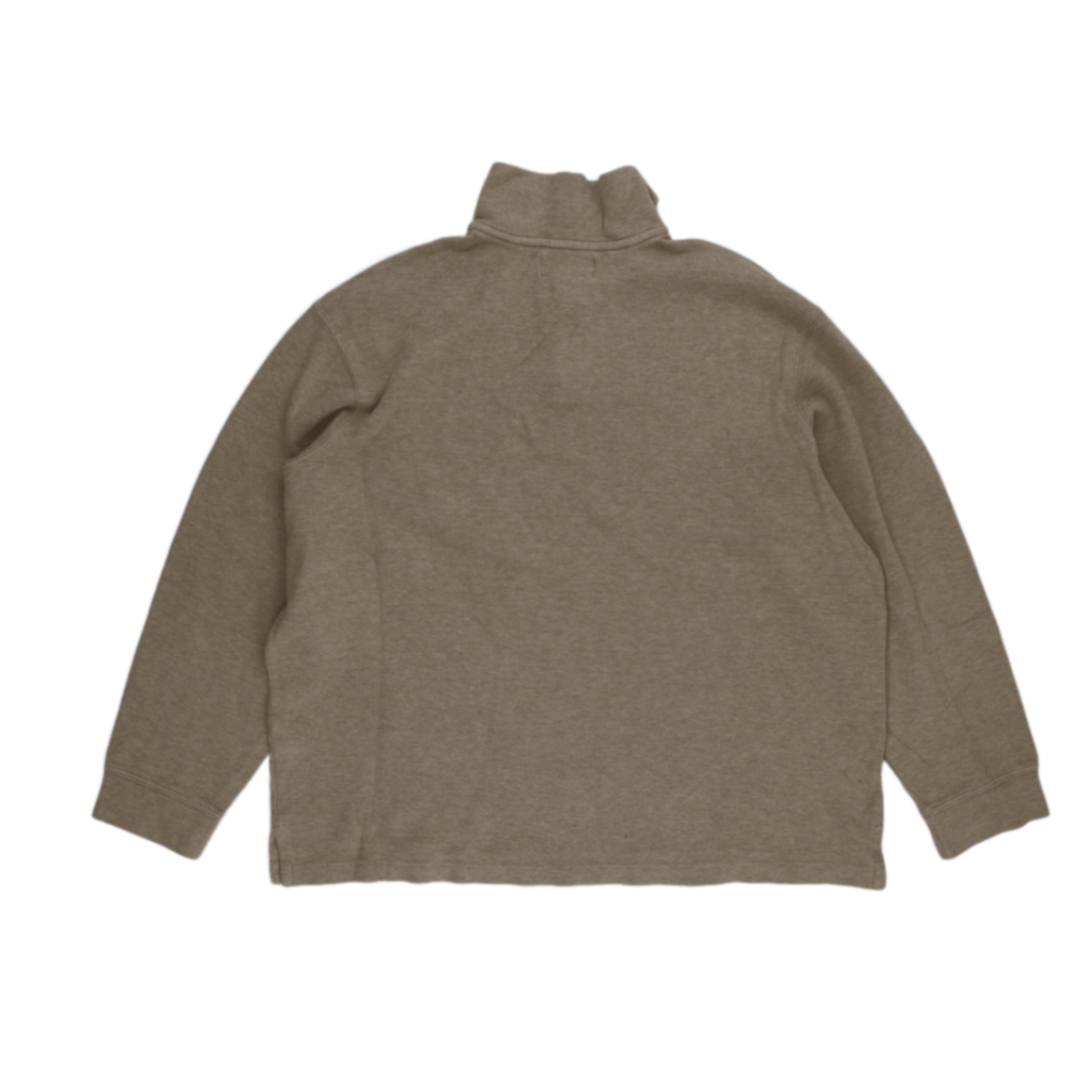 Ralph Lauren XXL Beige Quarter Zip Sweatshirt 100% Cotton Mens Knitwear
