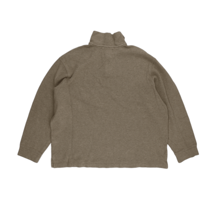 Ralph Lauren XXL Beige Quarter Zip Sweatshirt 100% Cotton Mens Knitwear