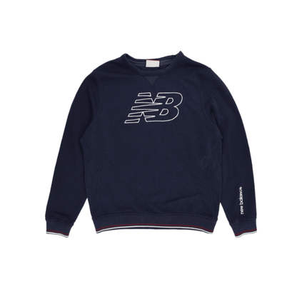 New Balance Navy Blue Cotton Sweatshirt Large Crew Neck Casual Activewear