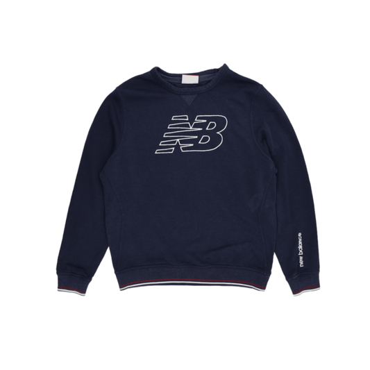 New Balance Navy Blue Cotton Sweatshirt Large Crew Neck Casual Activewear