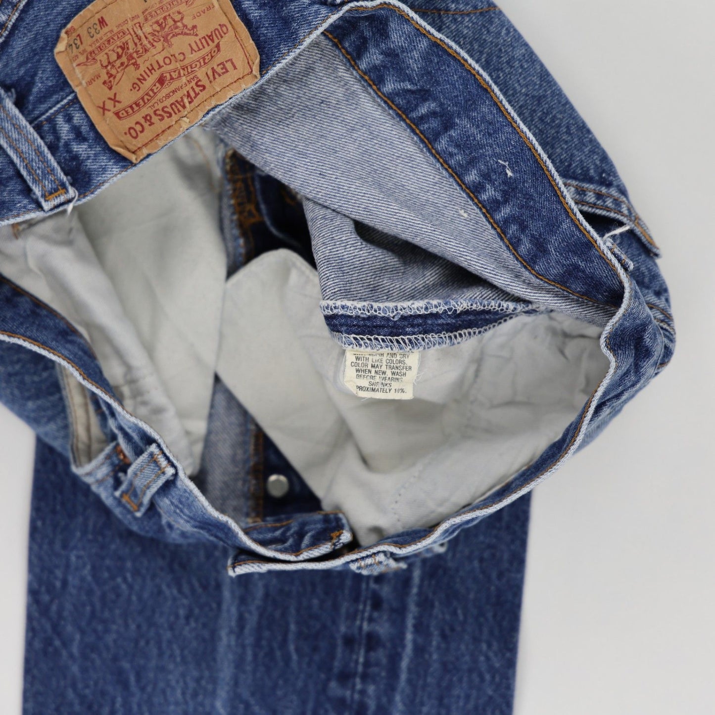 Levi's 501 Original Fit Blue Jeans W33 L34 Straight Leg Vintage Cotton