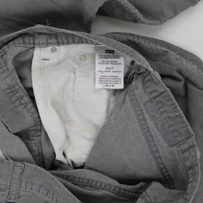 Levi's 513 Slim Fit Grey Corduroy Jeans 38W 32L 67% Cotton 31% Polyester 2% Elastane