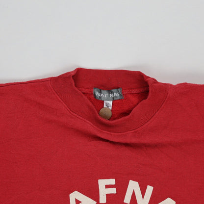 NAF NAF Vintage Red Crew Neck Sweatshirt Size L Cotton Blend Unisex