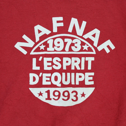 NAF NAF Vintage Red Crew Neck Sweatshirt Size L Cotton Blend Unisex