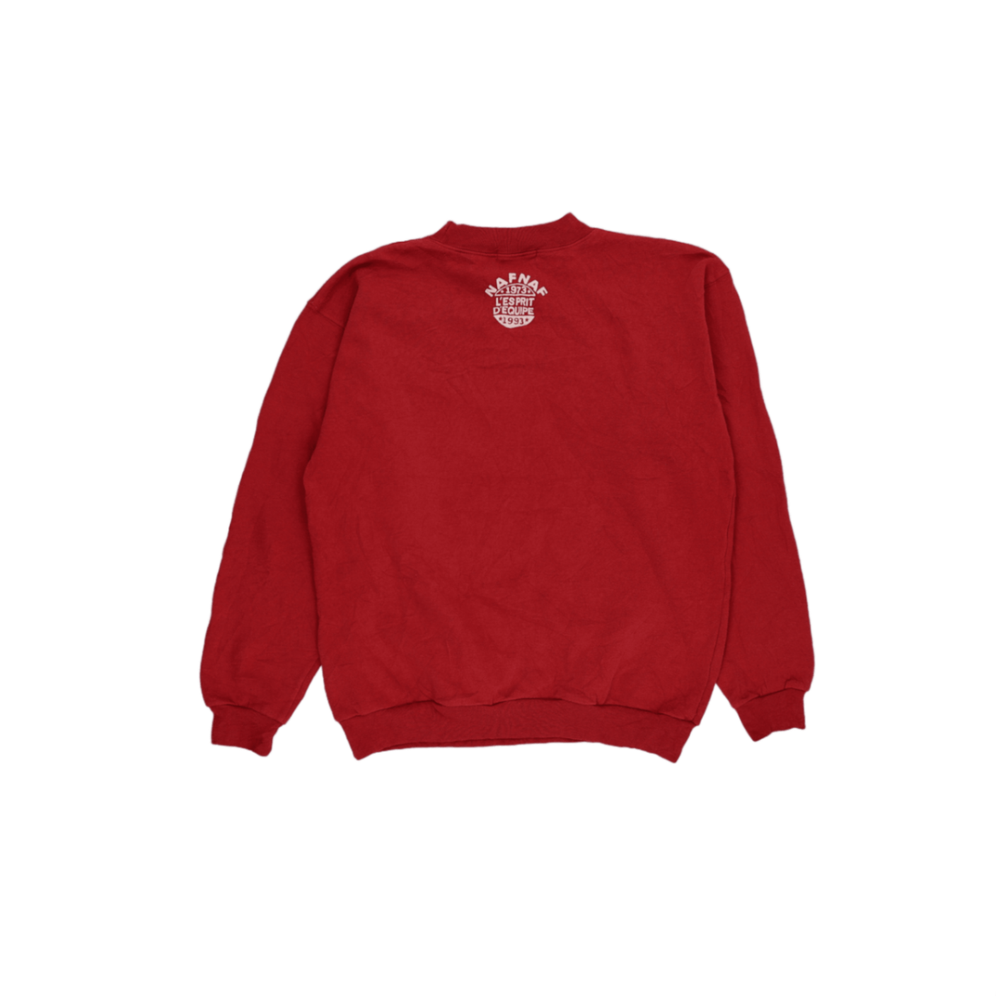 NAF NAF Vintage Red Crew Neck Sweatshirt Size L Cotton Blend Unisex