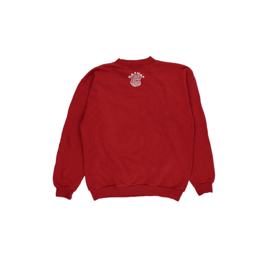 NAF NAF Vintage Red Crew Neck Sweatshirt Size L Cotton Blend Unisex