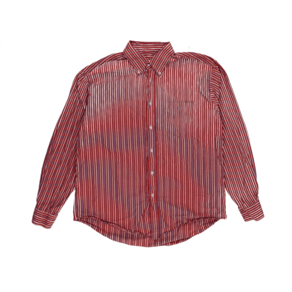 Lacoste Red Multi Button Up Shirt Size 44 Cotton Long Sleeve Collared