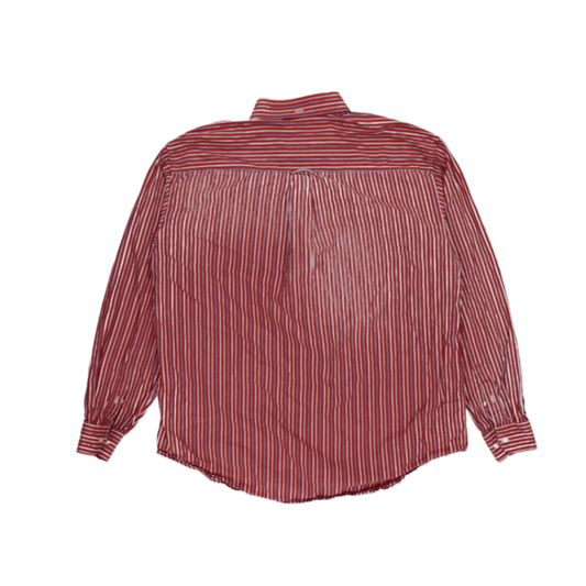 Lacoste Red Multi Button Up Shirt Size 44 Cotton Long Sleeve Collared