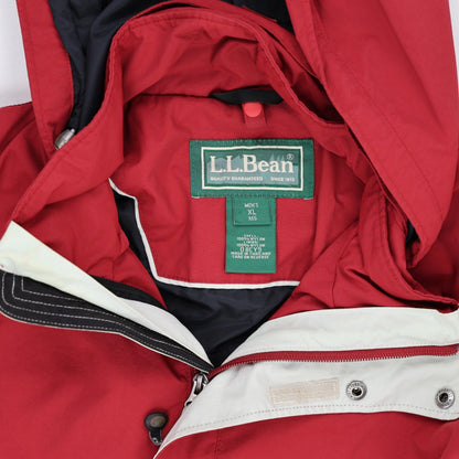 L.L. Bean Men's Hooded Jacket Red XL 100% Nylon Outdoor Jacket