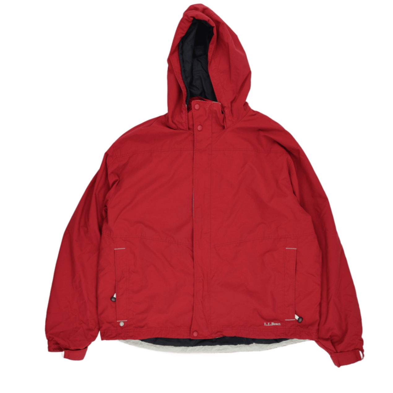 L.L. Bean Men's Hooded Jacket Red XL 100% Nylon Outdoor Jacket